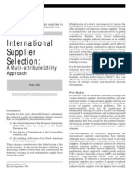 International Supplier Selection:: A Multi-Attribute Utility Approach