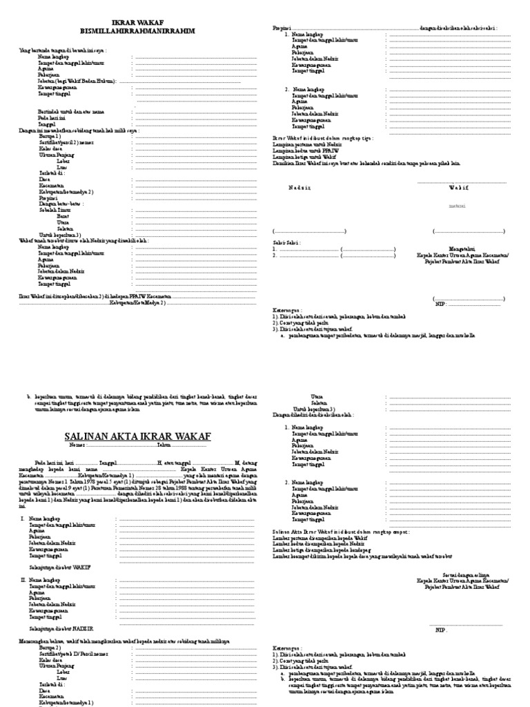 Contoh Surat Wakaf Doc - Nusagates