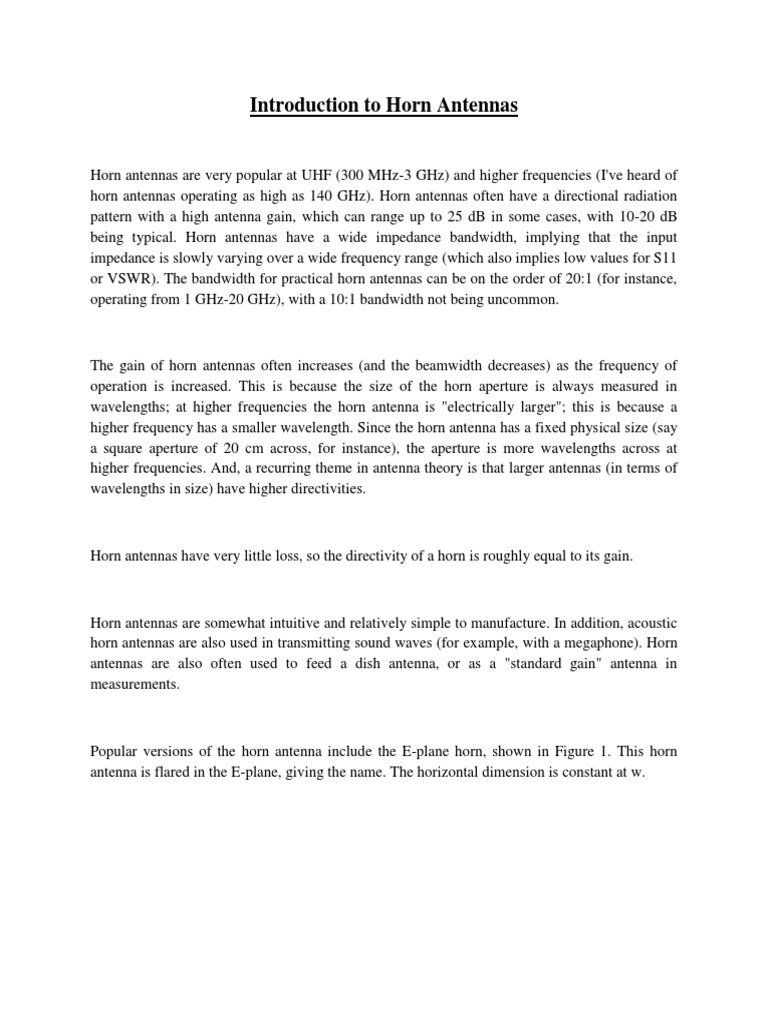 Overview of Horn Antennas and Their Types | PDF | Waveguide | Antenna ...