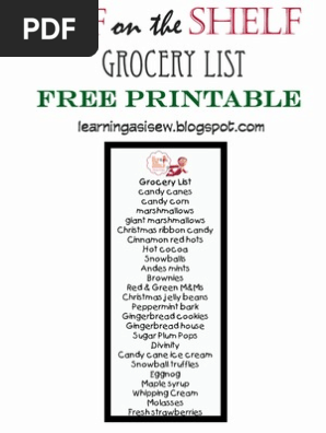 Elf on the Shelf - Grocery List