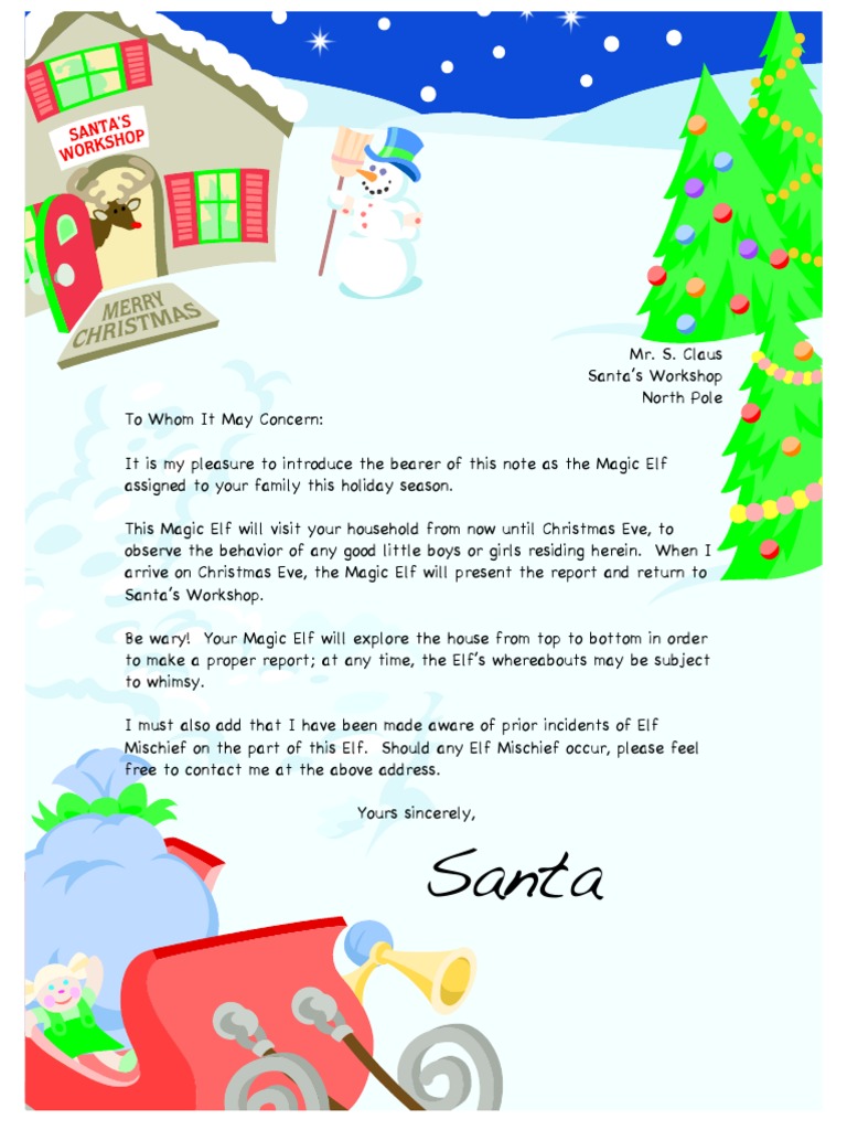 Elf On The Shelf Intro Letter 3 PDF