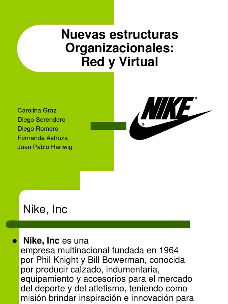 Productivo Fecha roja Marco de referencia Nuevas Estructuras Organizacionales | PDF | Nike | Mercado (economía)