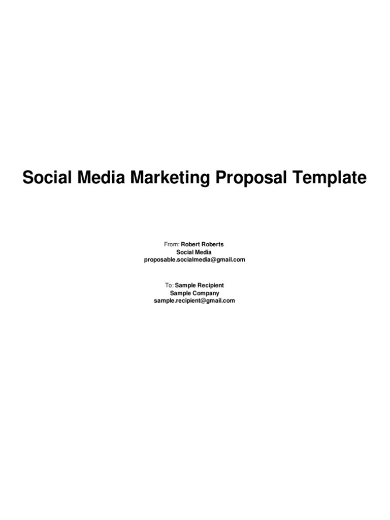 Social Media Marketing Proposal Template Social Media Marketing