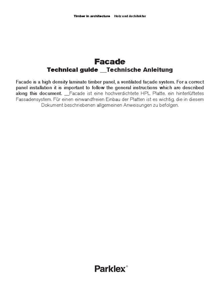 Facade Technical Guide 2013 (En-De) | PDF