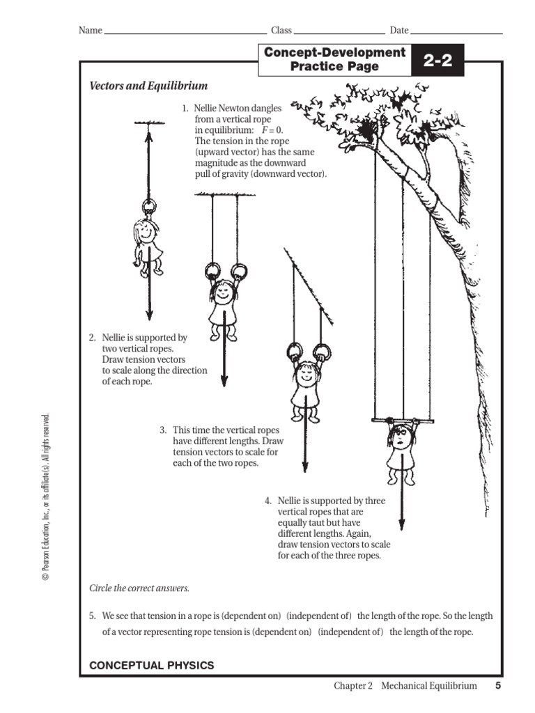 Worksheets Conceptual Physics Worksheets mechanical equilibrium worksheet tension physics euclidean vector