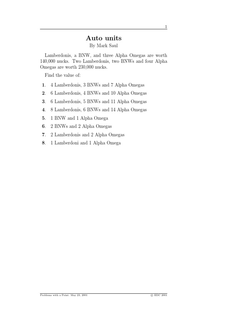 Auto Unit Value Calculations | PDF | Technology & Engineering