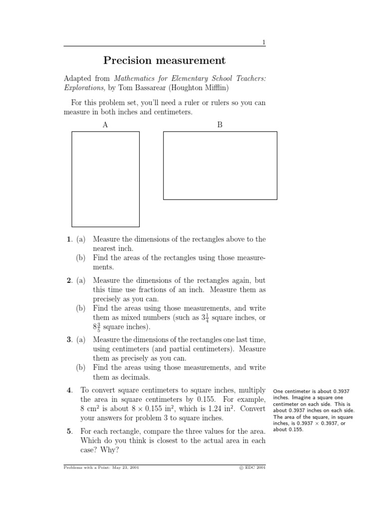 Precision Measurement of Rectangles | PDF | Fraction (Mathematics ...