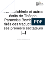 L'art d'alchimie et autres écrits de Théoph. Paracelse Bombast