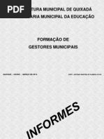 FORMAÇÃO DE GESTORES MUNICIPAIS