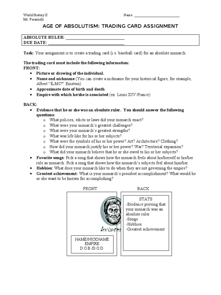 Trading Card Assignment PDF Cognition Cognitive Science