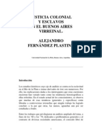 Fernandez Plastino - Justicia Colonial Y Esclavos