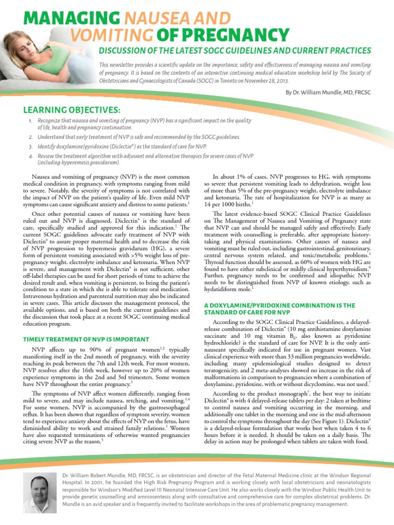 Managing Nausea and Vomiting of Pregnancy | Download Free PDF | Nausea ...