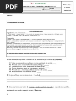 3º teste 7º  NEE Gaivota Gato 2014