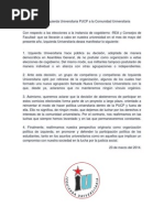 Comunicado de Izquierda Universitaria PUCP a La Comunidad Universitaria