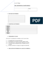 PRUEBA de Matematica 4 Basico