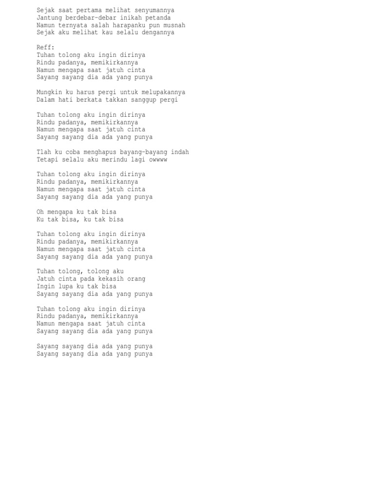 Lirik Lagu Merindu Lagi Yovie N Nuno