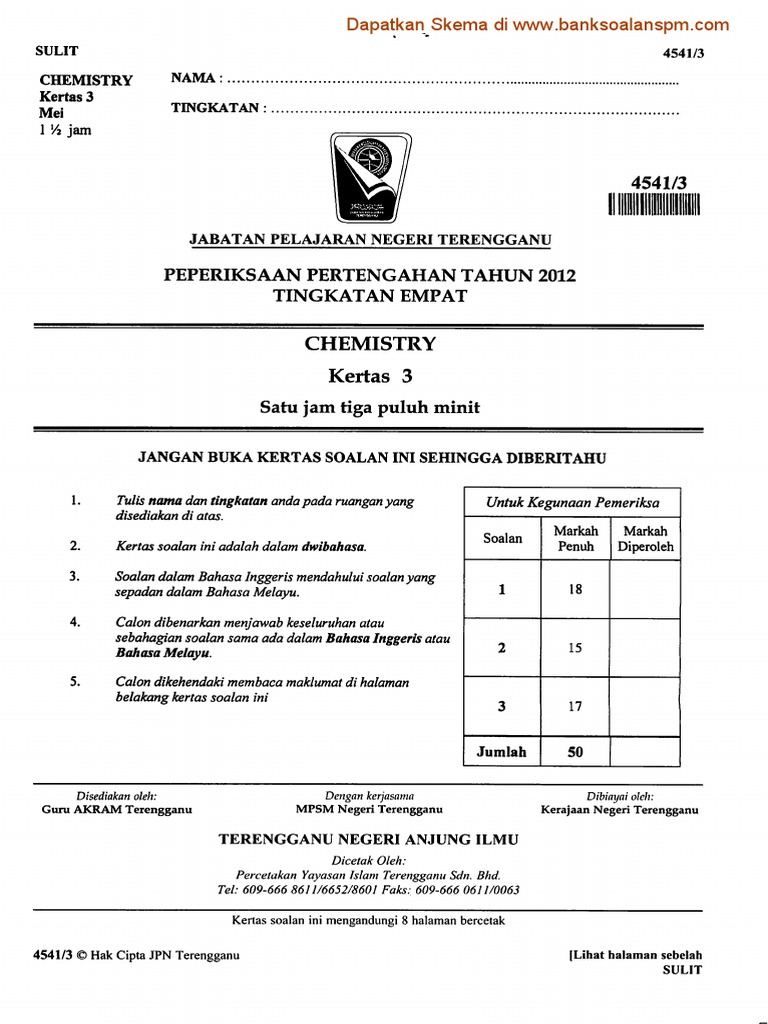 Jawapan Buku Teks Kimia Tingkatan 4 Kssm 2020 - Omah Payu