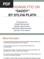 Psychoanalytic On Daddy by Sylvia Plath