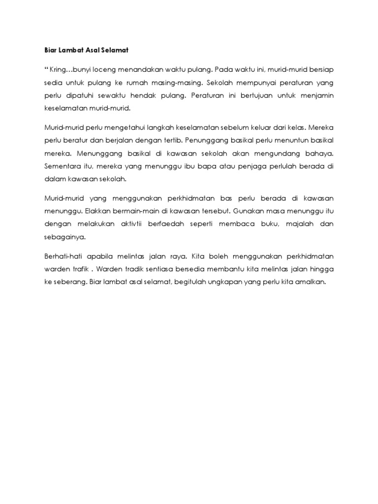 Biar Lambat Asal Selamat Pdf