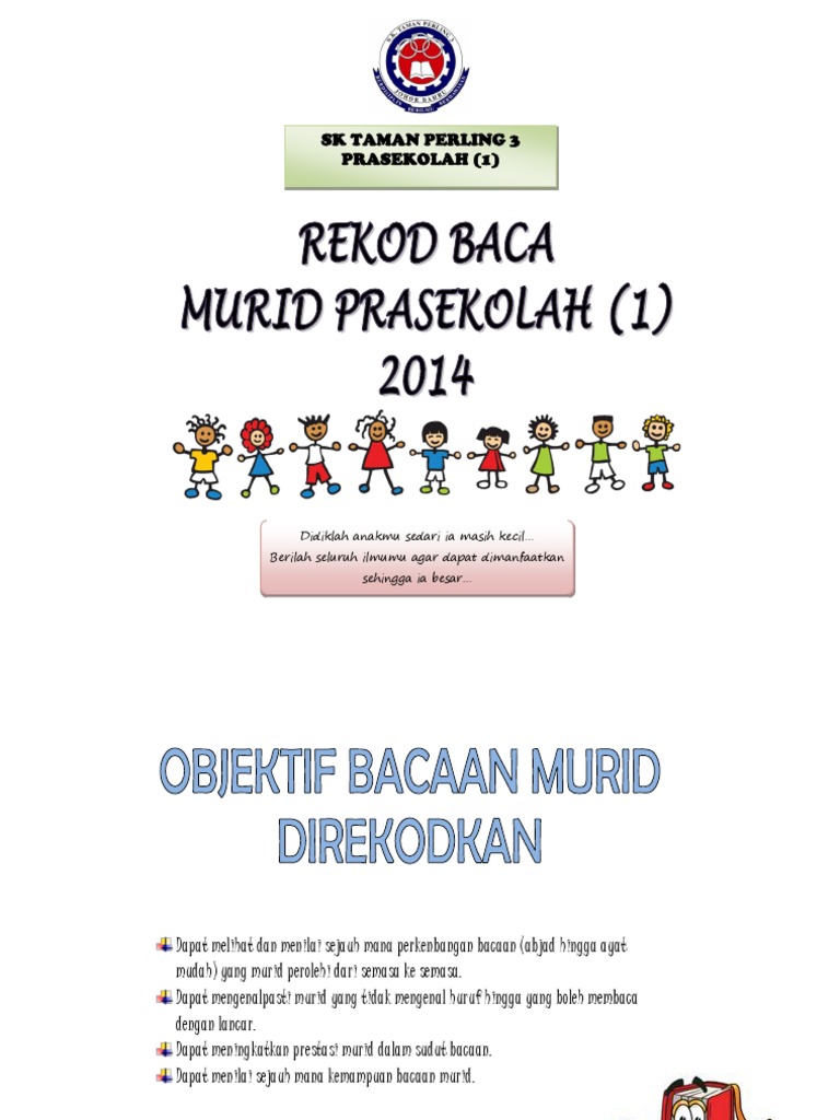 Contoh Rekod Baca Murid Prasekolah | PDF | Karier & Perkembangan