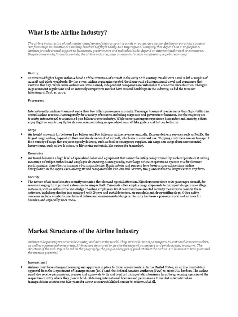 What Is The Airline Industry | PDF | Airlines | Low Cost Carrier