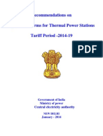 Recommendations On Operation Norms For Thermal Power Stations Tariff Period - 2014-19