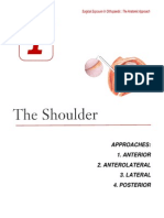 Approaches: 1. Anterior 2. Anterolateral 3. Lateral 4. Posterior