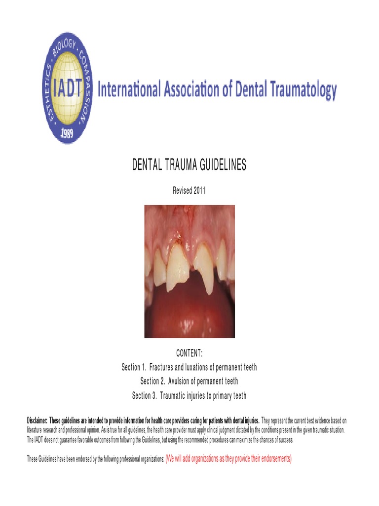 Dental Trauma Guidelines PDF