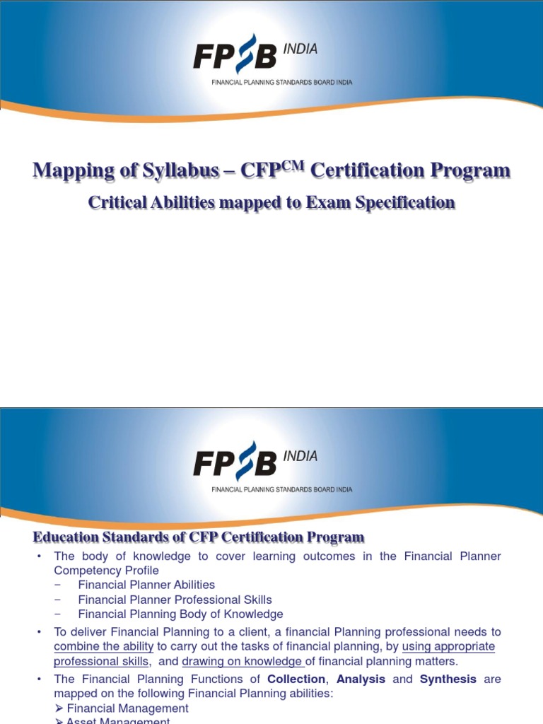 CFPCM Certification Syllabus Overview | PDF