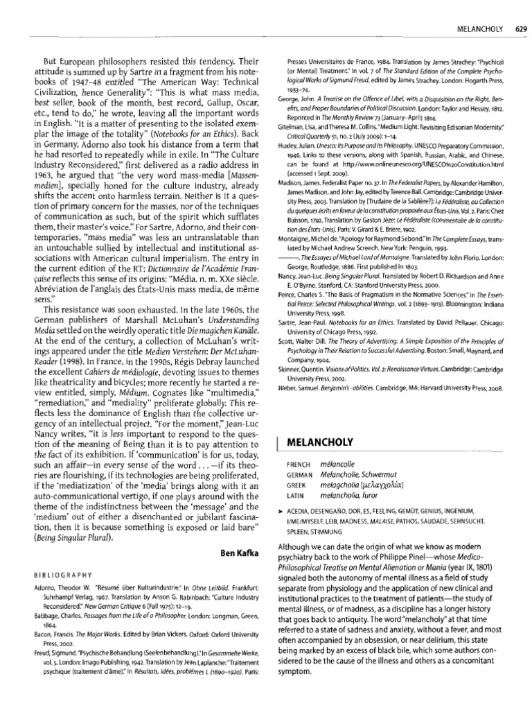 Melancholia Pdf Psychoanalysis Psychiatry