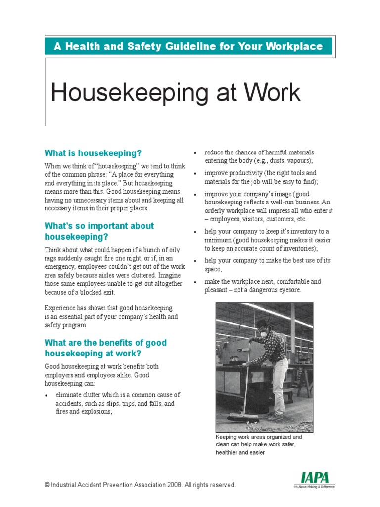 Housekeeping at Work Housekeeping Aisle