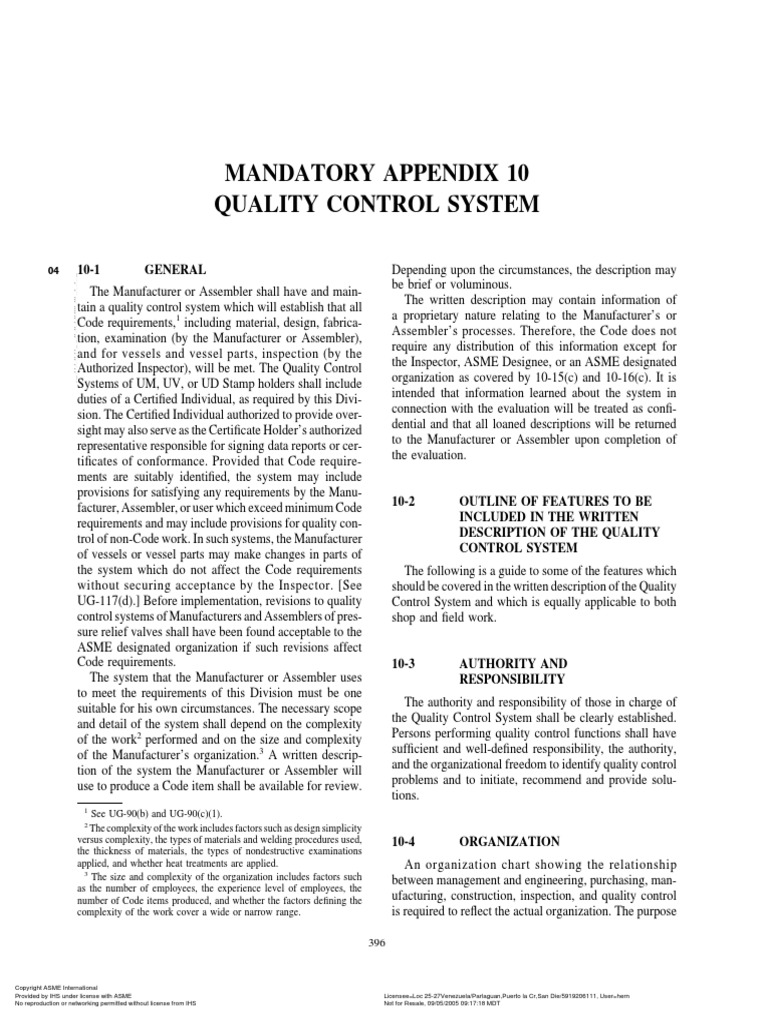 Mandatory Appendix 10 | PDF | Nondestructive Testing | Control System