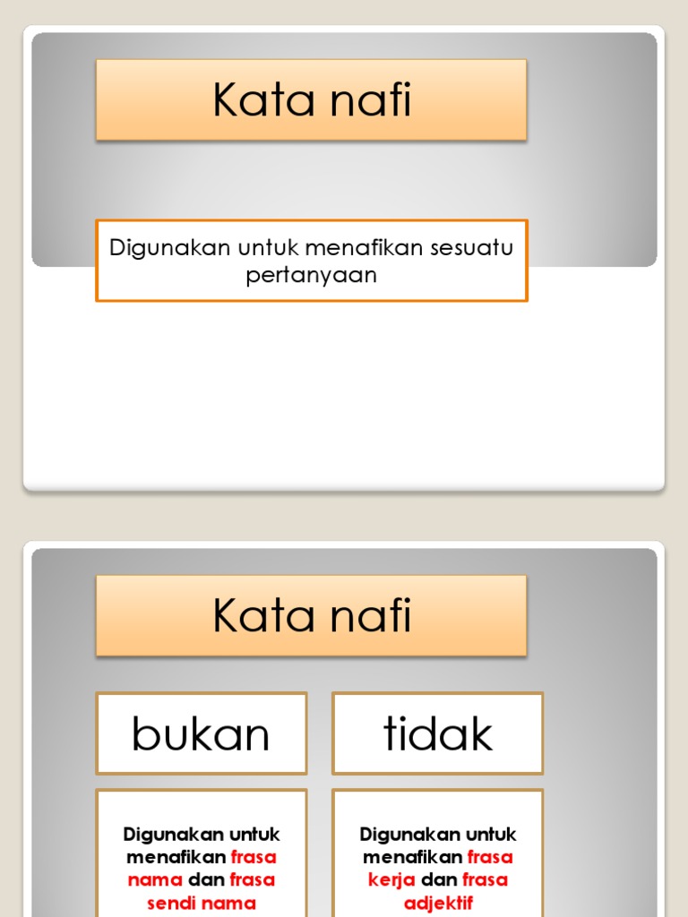 Contoh Ayat Nafi Bukan