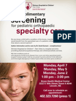 Complimentary Screening for Pediatric Orthopedic Specialty Care