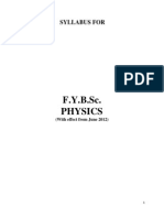 SYLLABUS For Fybsc Physics Wef 2012-13
