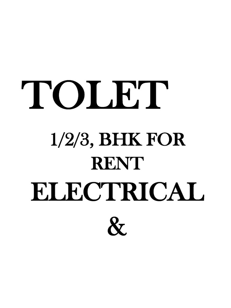 Tolet Board Template for BHK Rentals | PDF