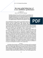 Effects of The Non-Verbal Behaviour of Interviewers On Candidates Performance