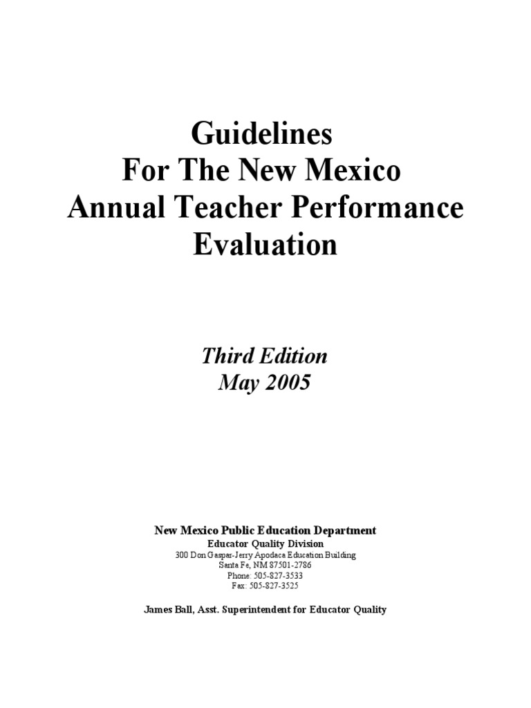 Nm Teacher Performance Evaluation Guide Pdf Competence Human