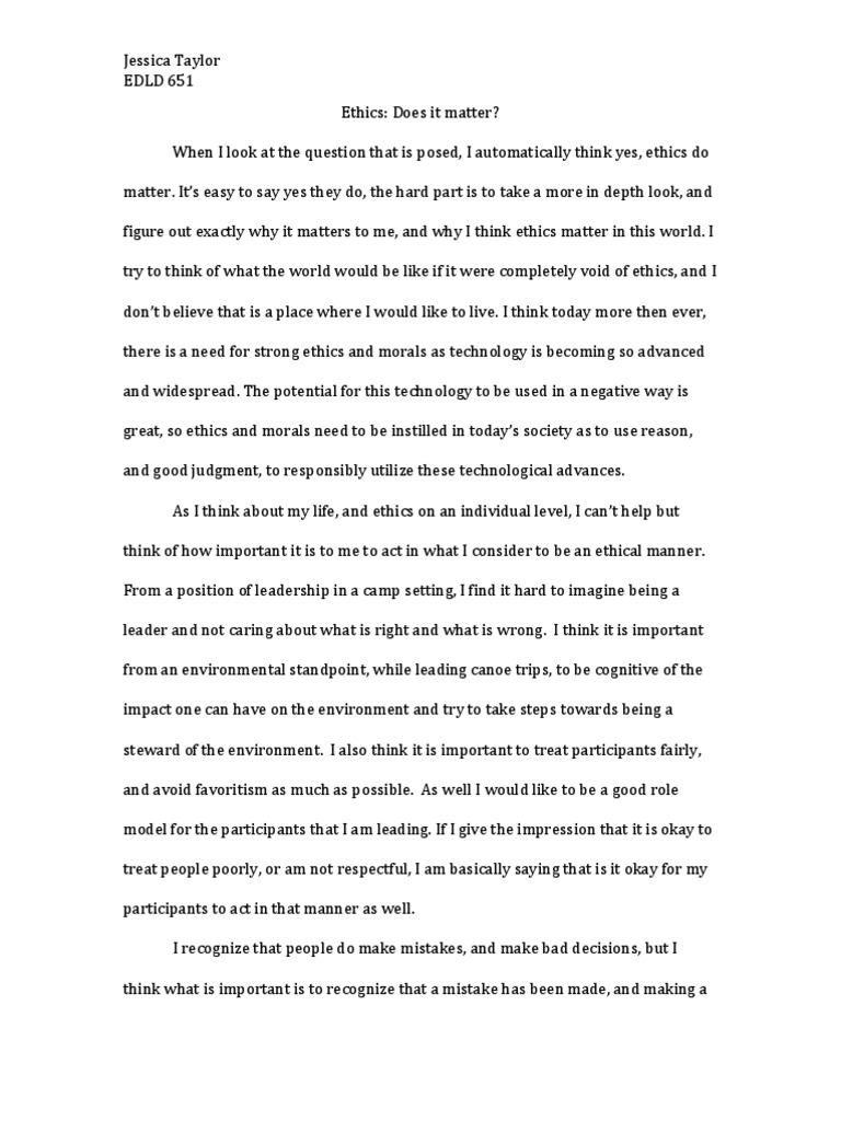 Ethics reflection essay picture