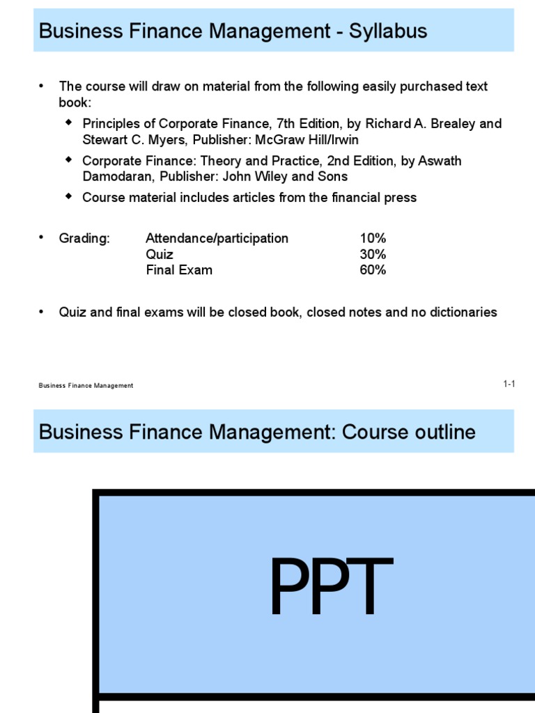 BFM 1 Business Finance Management Introduction | PDF | Net Present ...