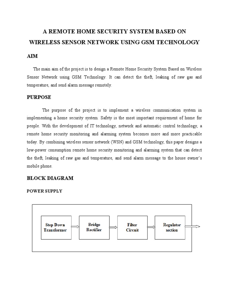 A Remote Home Security System Based On Wireless Sensor Network Using