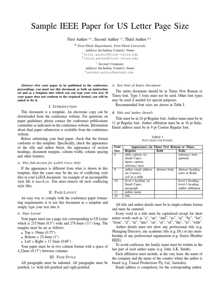 IEEE Paper Template for US Letter Size | PDF | Computers