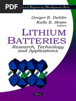 Lithium Batteries Research Technology and Applications Electrical Engineering Developments