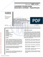 NBR 14197 - 1998 - Acumulador Chumbo-Ácido Estacionário Ventilado - Especificação