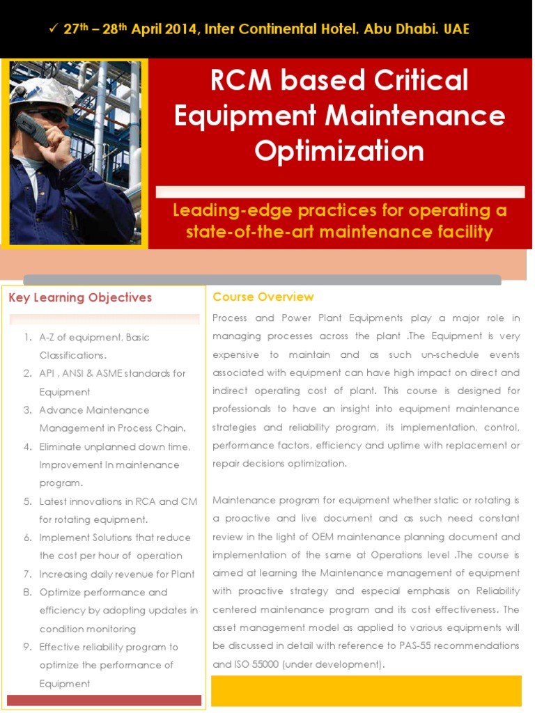 Optimize Plant Equipment Maintenance | PDF | Reliability Engineering ...
