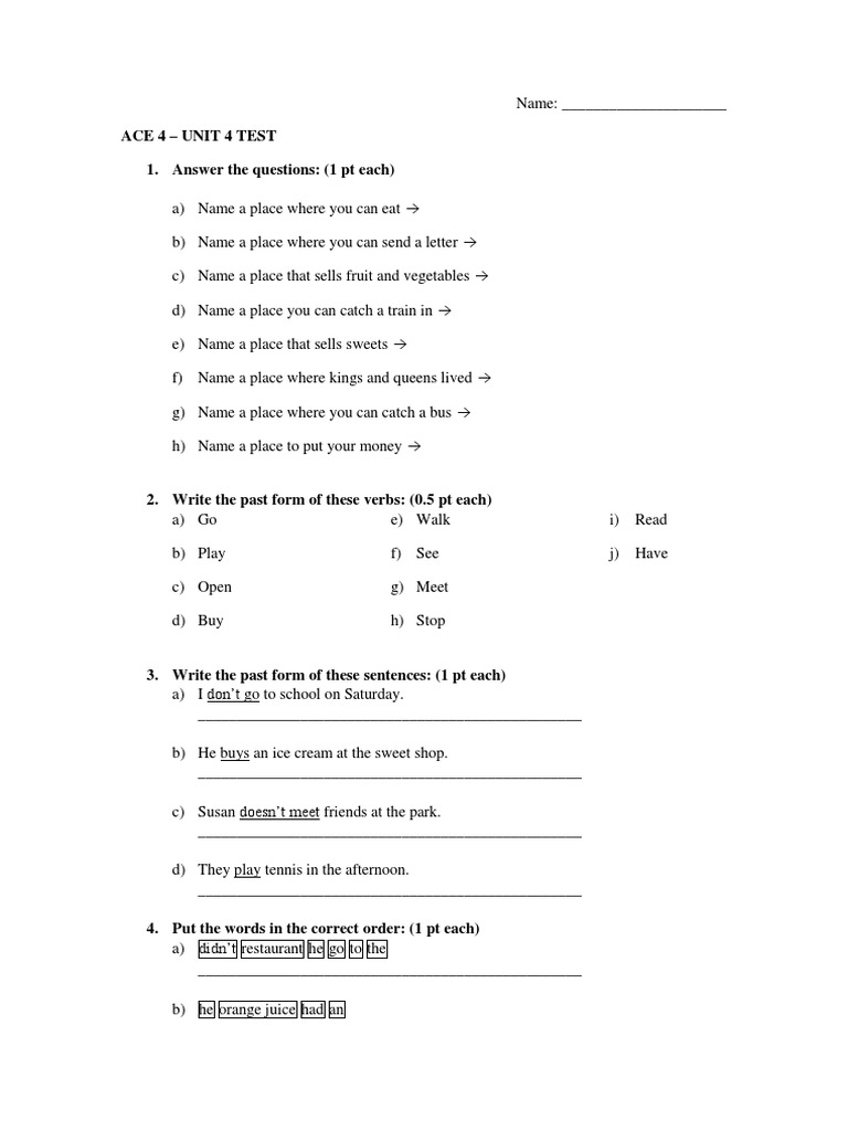 Test unit 4