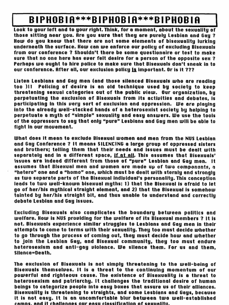 Addressing Biphobia in LGBTQ+ Spaces | PDF | Bisexuality | Lesbian