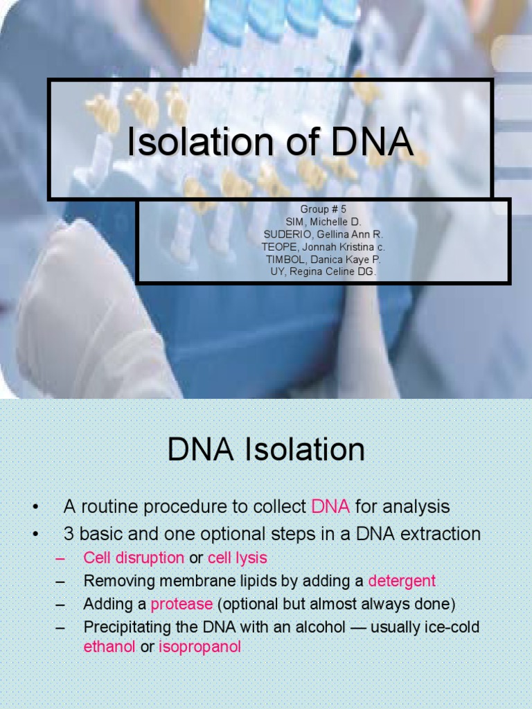 Isolation of DNA Precipitation (Chemistry) Chemistry