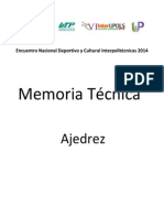 Memoria Tecnica Ajedrez - Encuentro Nacional Deportivo y Cultural Interpolitécnicas 2014