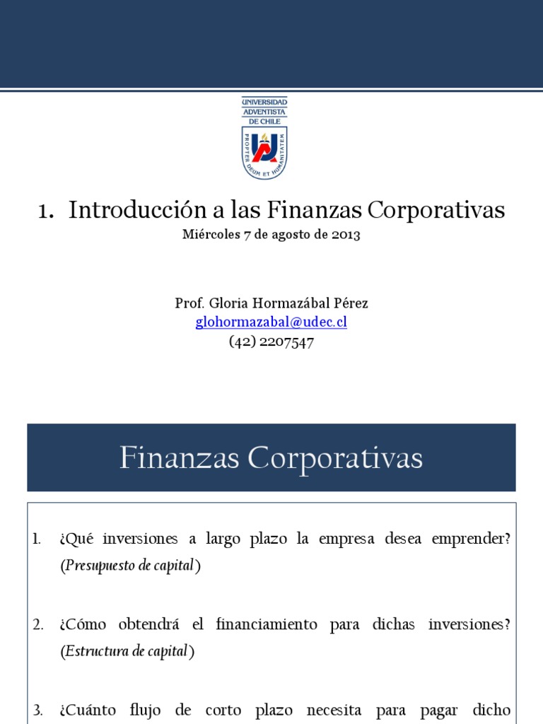 Introducción A Las Finanzas Corporativas PDF | PDF | Capital de trabajo ...